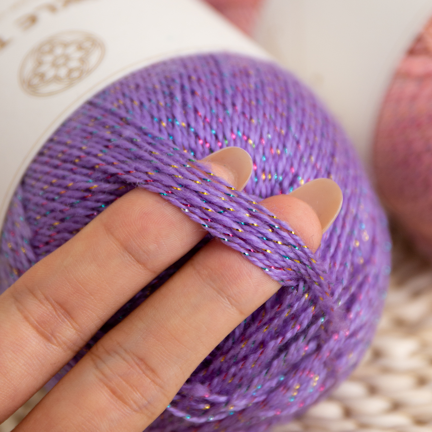Hand Knitting Colorful 100g Packing Metallic Thread Fine Acrylic Crochet Yarn