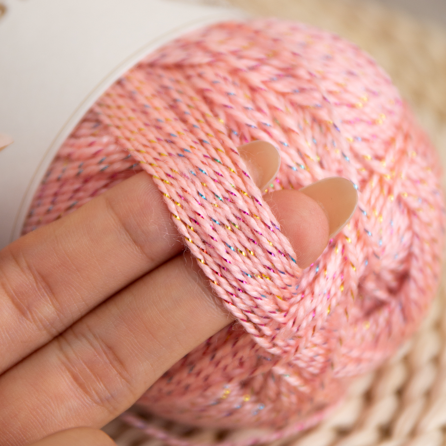 Hand Knitting Colorful 100g Packing Metallic Thread Fine Acrylic Crochet Yarn