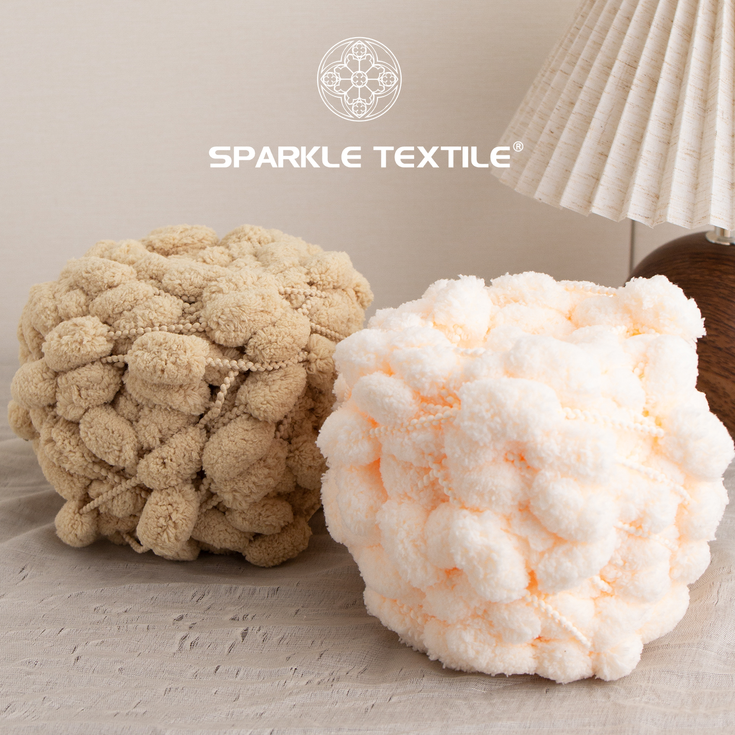 DIY Soft Thick Bean Cushion Knitting Thread Weaving Hand Crochet Yarn Polyester Fancy Large Ball Yarn Velvet Pompom Yarn