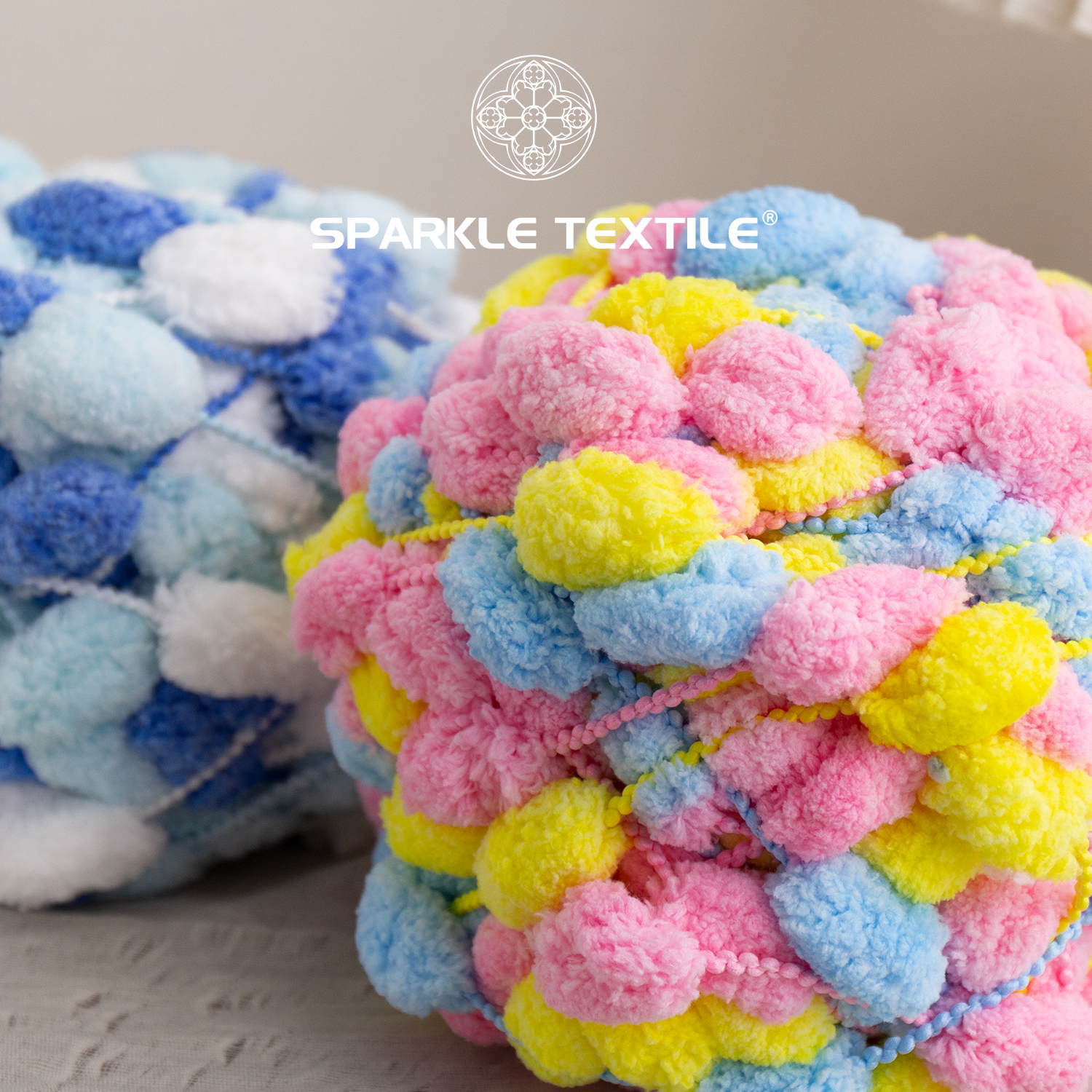 DIY Soft Thick Bean Cushion Knitting Thread Weaving Hand Crochet Yarn Polyester Fancy Large Ball Yarn Velvet Pompom Yarn