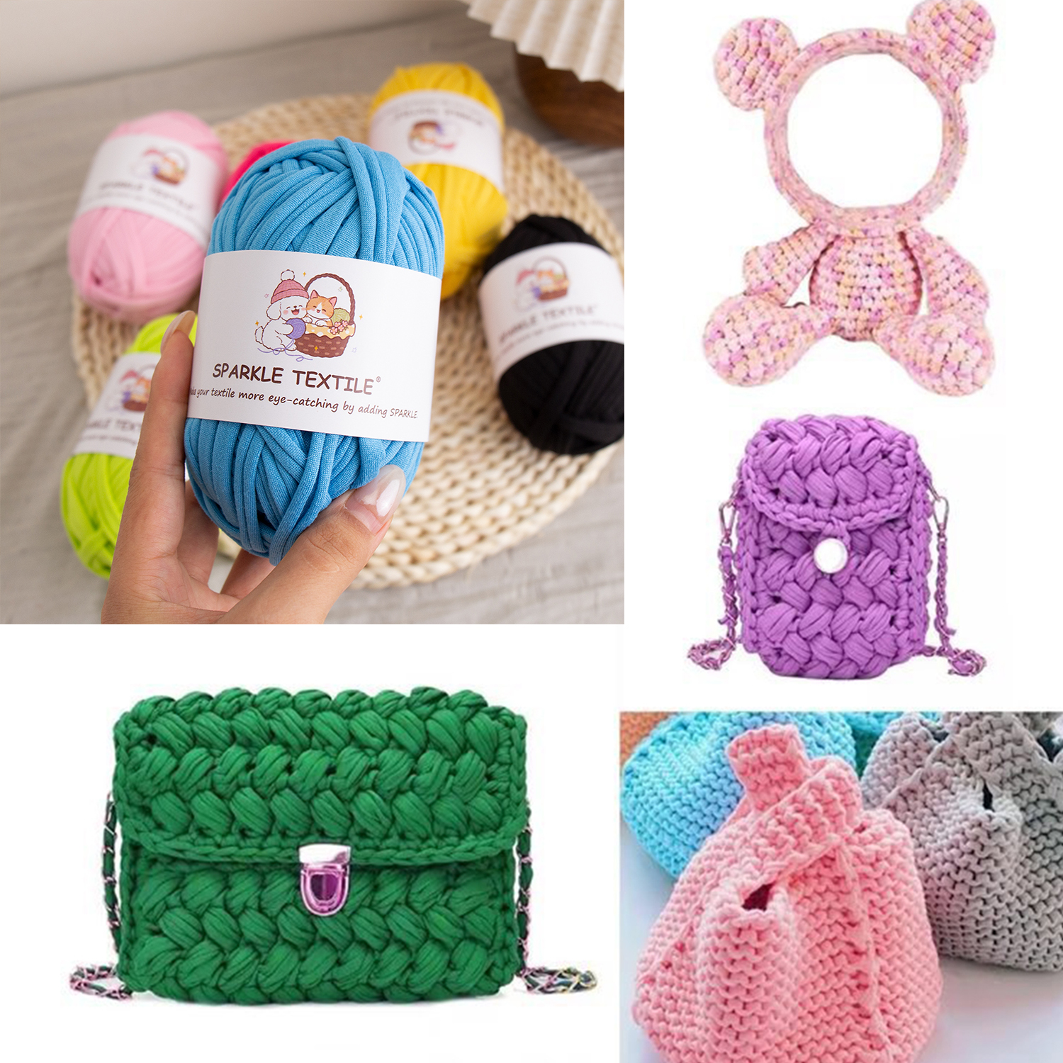 Wholesale Hand Knitting DIY Bag Thread 100g Packing T-shirt Yarn Fabric Strip Yarn