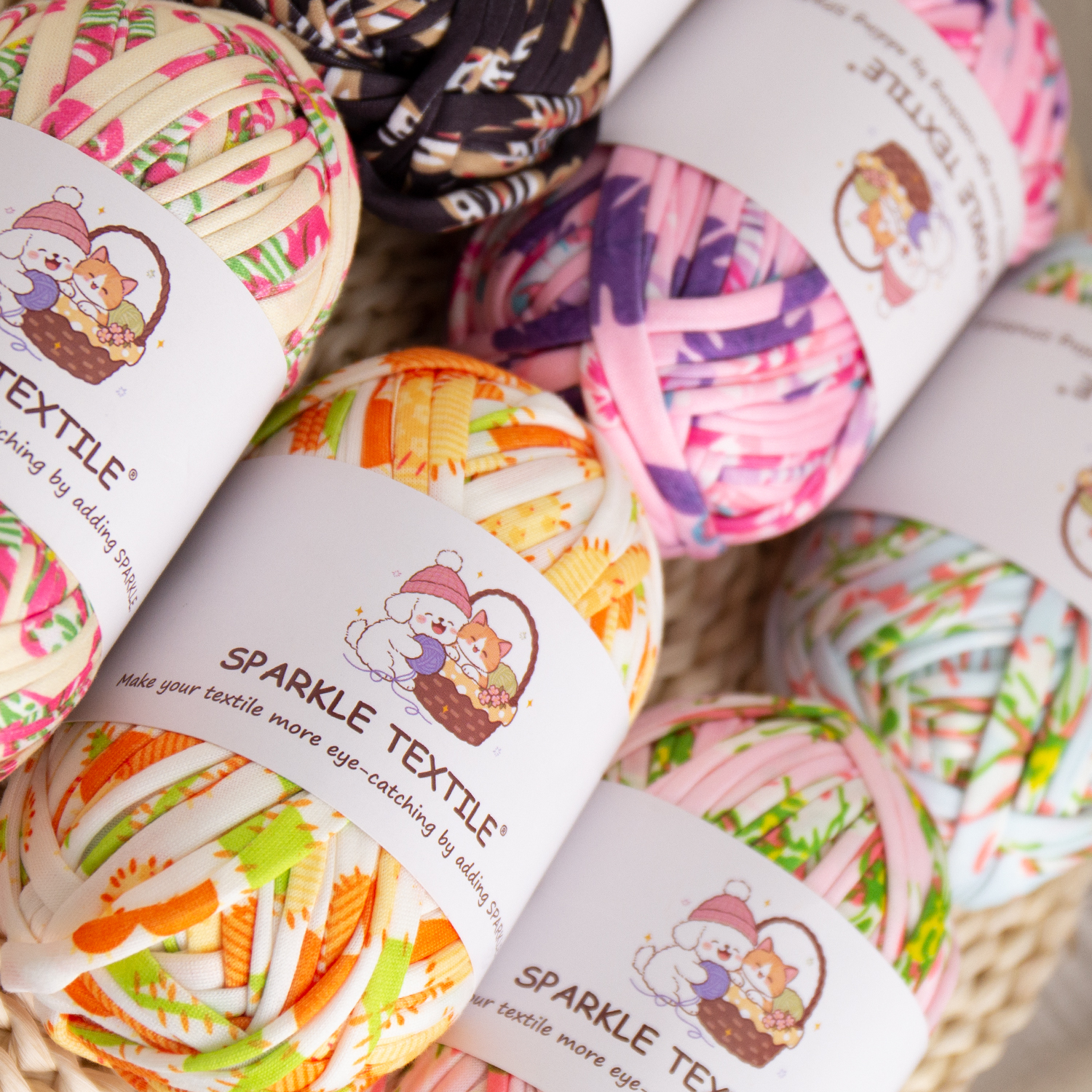 Hand Knitting DIY Thread 100g Multicolor Dyed Printing 40 Colors Weaving Chunky Fabric T-Shirt Yarn Polyester Fabric Strip Yarn