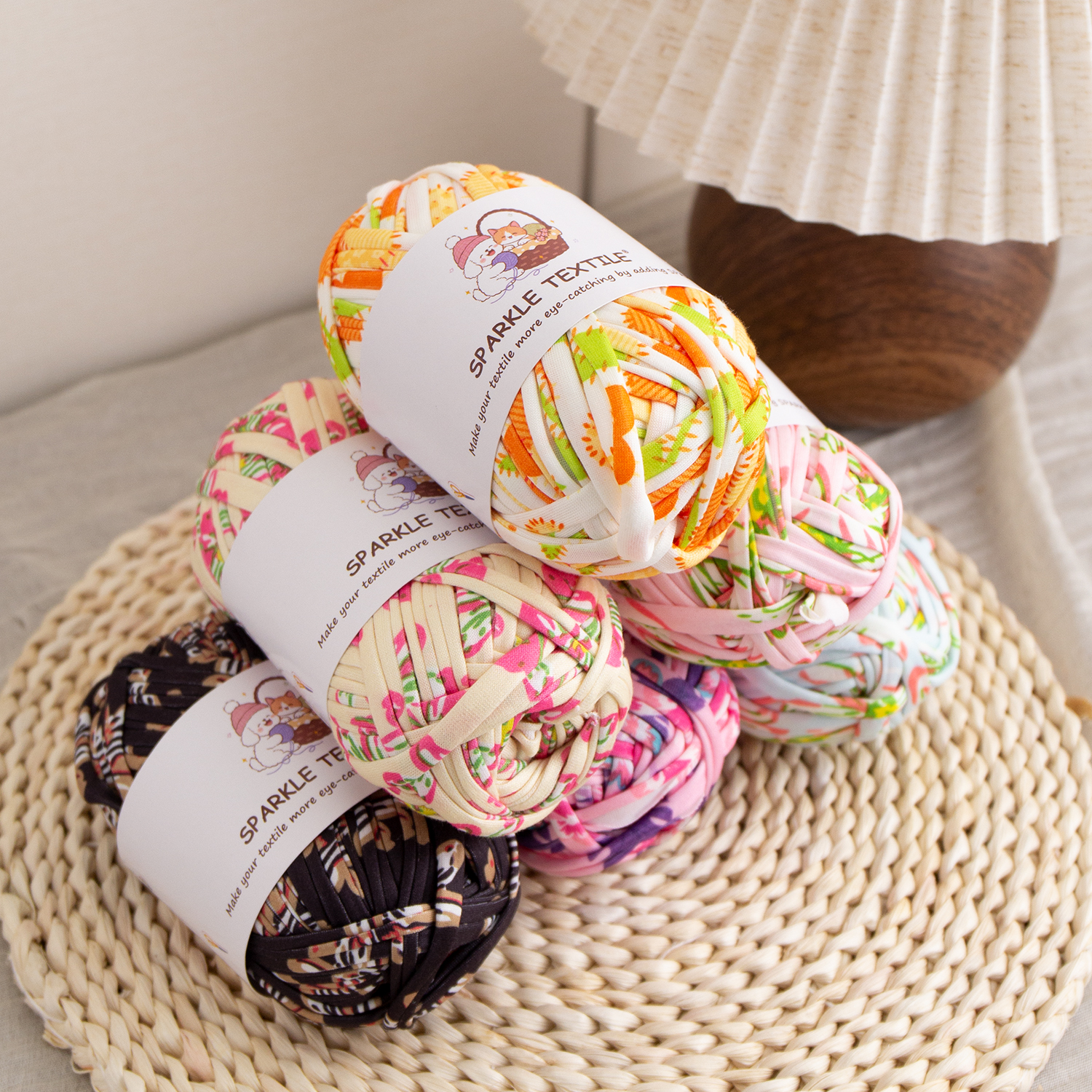 Hand Knitting DIY Thread 100g Multicolor Dyed Printing 40 Colors Weaving Chunky Fabric T-Shirt Yarn Polyester Fabric Strip Yarn