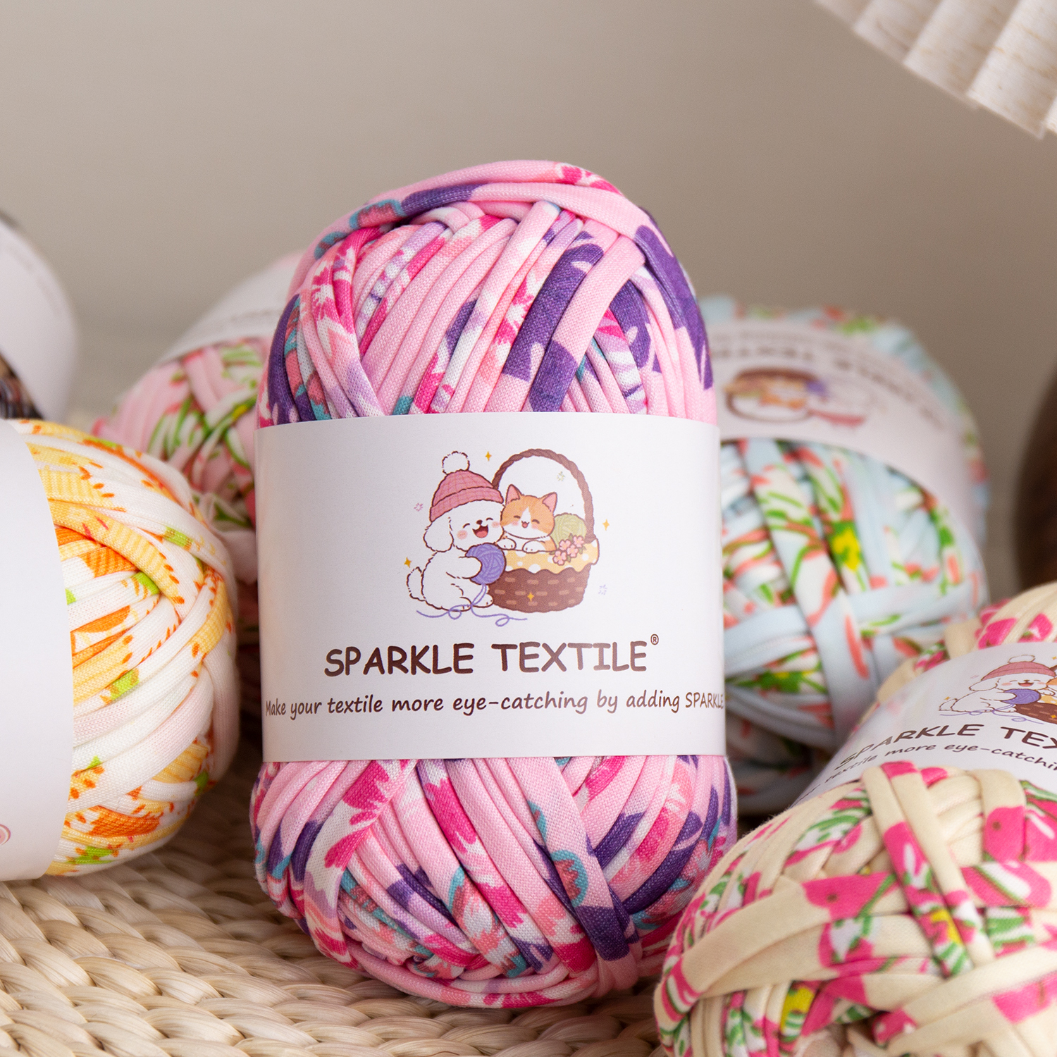 Hand Knitting DIY Thread 100g Multicolor Dyed Printing 40 Colors Weaving Chunky Fabric T-Shirt Yarn Polyester Fabric Strip Yarn