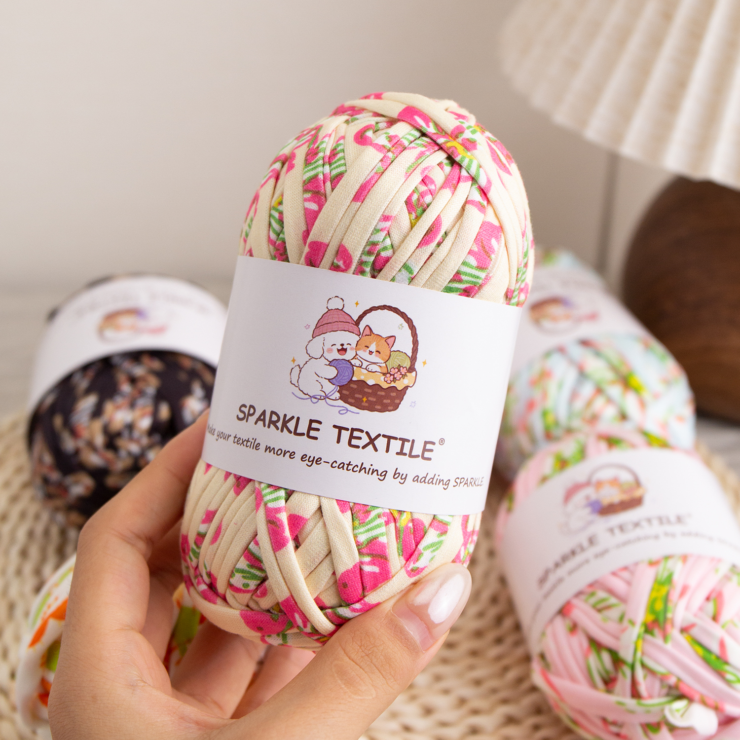 Hand Knitting DIY Thread 100g Multicolor Dyed Printing 40 Colors Weaving Chunky Fabric T-Shirt Yarn Polyester Fabric Strip Yarn