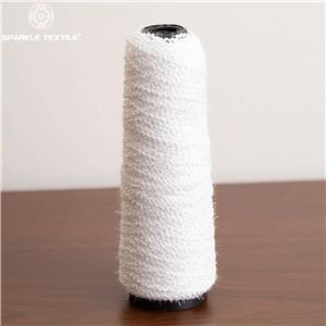 White Eyelash Yarn 100% Polyester Half Velvet Fancy Yarn Soft Feather Yarn for Loungewear Fabric Knitting