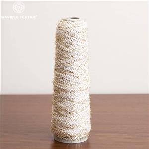 White Gold Spike Toothbrush Yarn Polyester Metallic Chenille Fancy Yarn Shiny Brushed Yarn for Fabric Knitting Weaving
