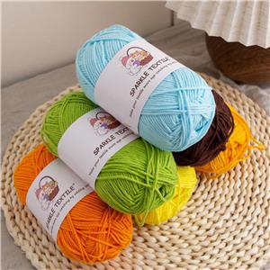 Wholesale DIY Doll Hand Crochet Thread 5Ply Soft Baby Yarn Toy Thread Milk Cotton Hand Knitting Yarn Cotton Crochet Thread