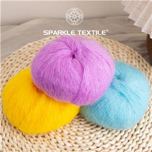 DIY Scarf Soft Hand Crochet Thread Soft Long Hair Baby Mohair Weaving Yarn Cashmere Fancy Fluffy Mohair Yarn Wool Crochet Yarn