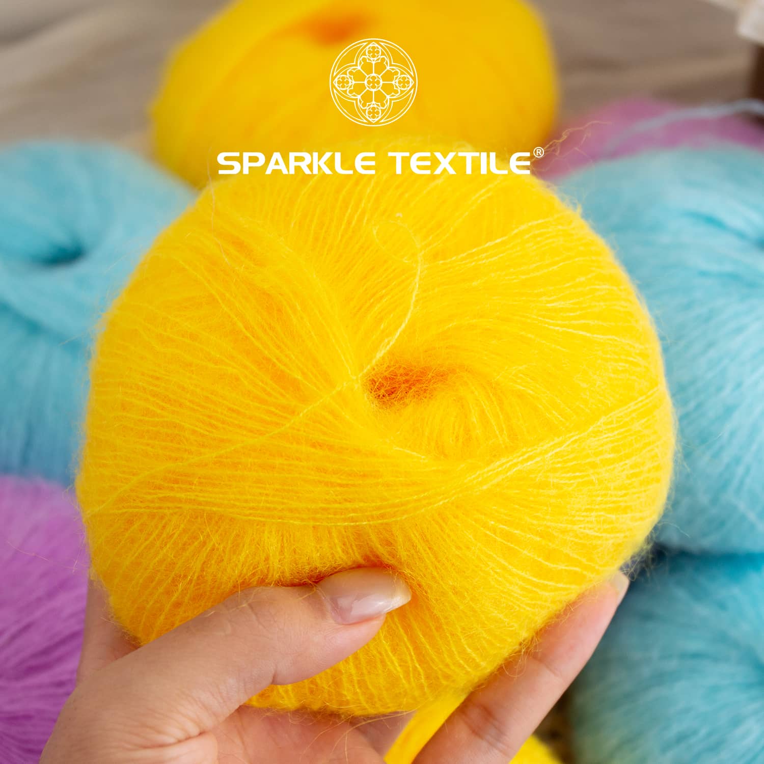 DIY Scarf Soft Hand Crochet Thread Soft Long Hair Baby Mohair Weaving Yarn Cashmere Fancy Fluffy Mohair Yarn Wool Crochet Yarn