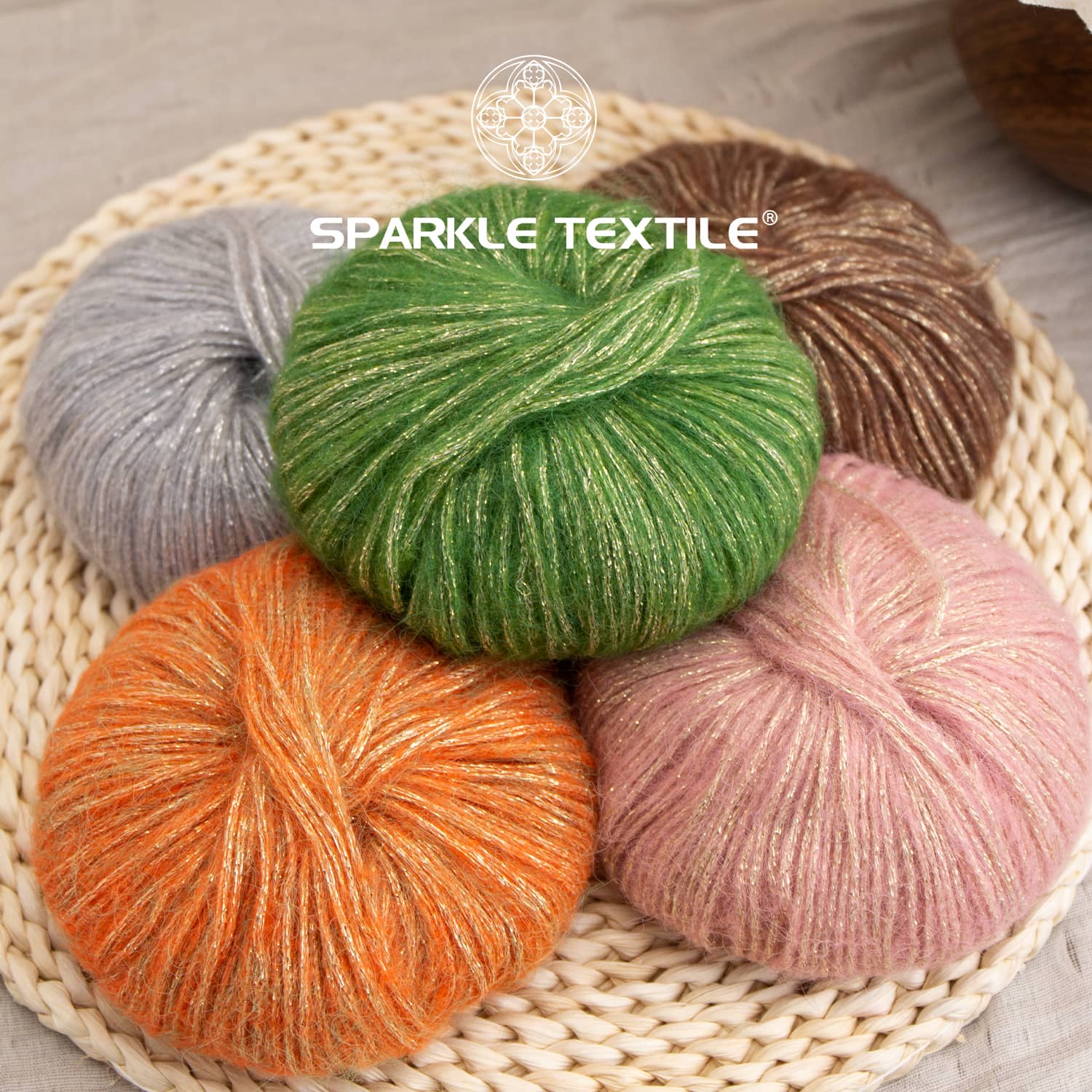 DIY Scarf Shawl Hand Knitting Thread Long Hair Mohair Hand Crochet Yarn Fancy Fluffy Glitter Metallic Mohair Yarn Crochet Yarn