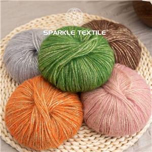 DIY Scarf Shawl Hand Knitting Thread Long Hair Mohair Hand Crochet Yarn Fancy Fluffy Glitter Metallic Mohair Yarn Crochet Yarn