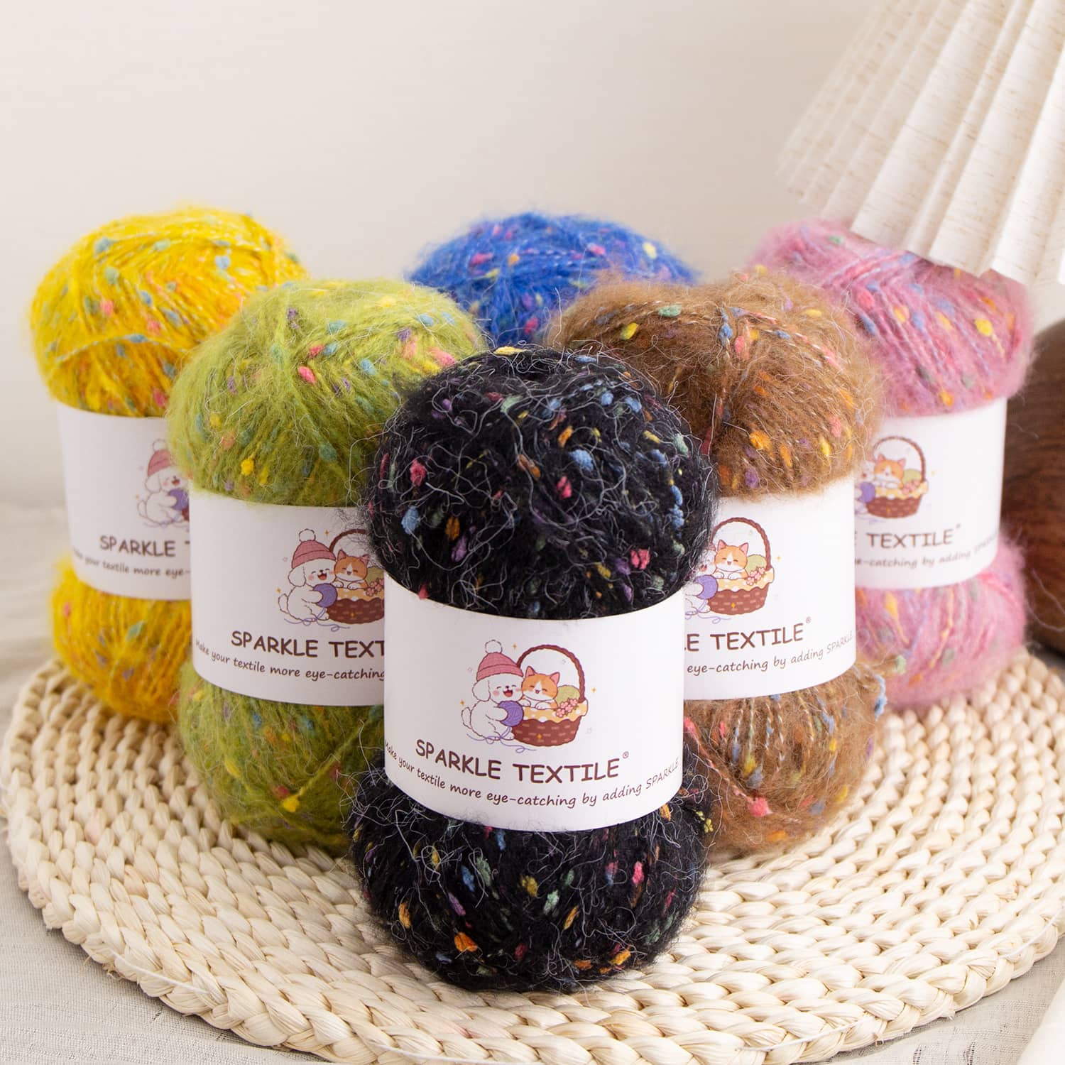 50g Fancy Dot Hand Knitting Thread Scarves Hat Mohair Fluffy Polar Fleece Crochet Yarn Blended Colors Knot Mohair Crochet Thread