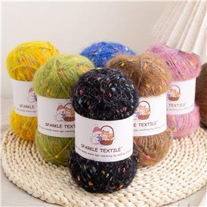 50g Fancy Dot Hand Knitting Thread Scarves Hat Mohair Fluffy Polar Fleece Crochet Yarn Blended Colors Knot Mohair Crochet Thread