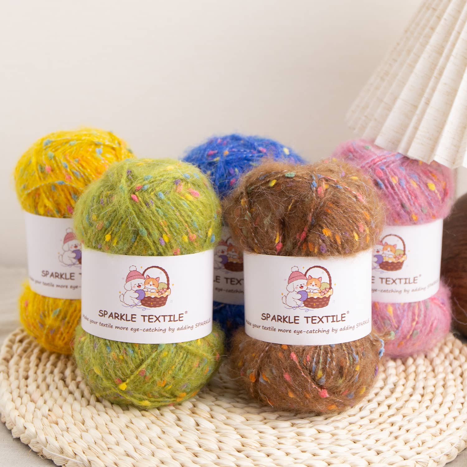 50g Fancy Dot Hand Knitting Thread Scarves Hat Mohair Fluffy Polar Fleece Crochet Yarn Blended Colors Knot Mohair Crochet Thread