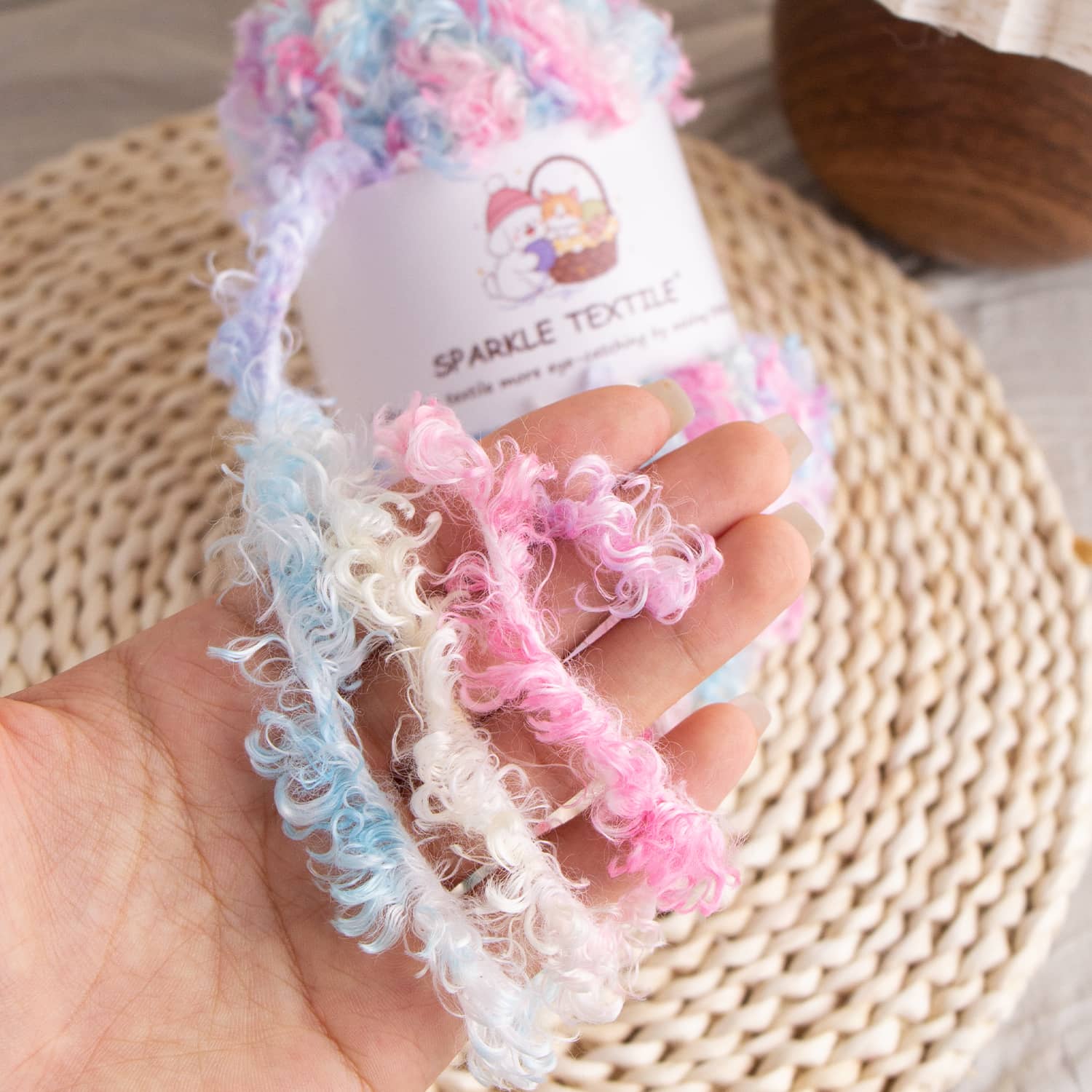 Hand Knitting DIY Doll & Bags 100% Polyester Fluffy Teddy Yarn Wool Loop Toy Thread Crochet Yarn Plush Ear Yarn Crochet Thread