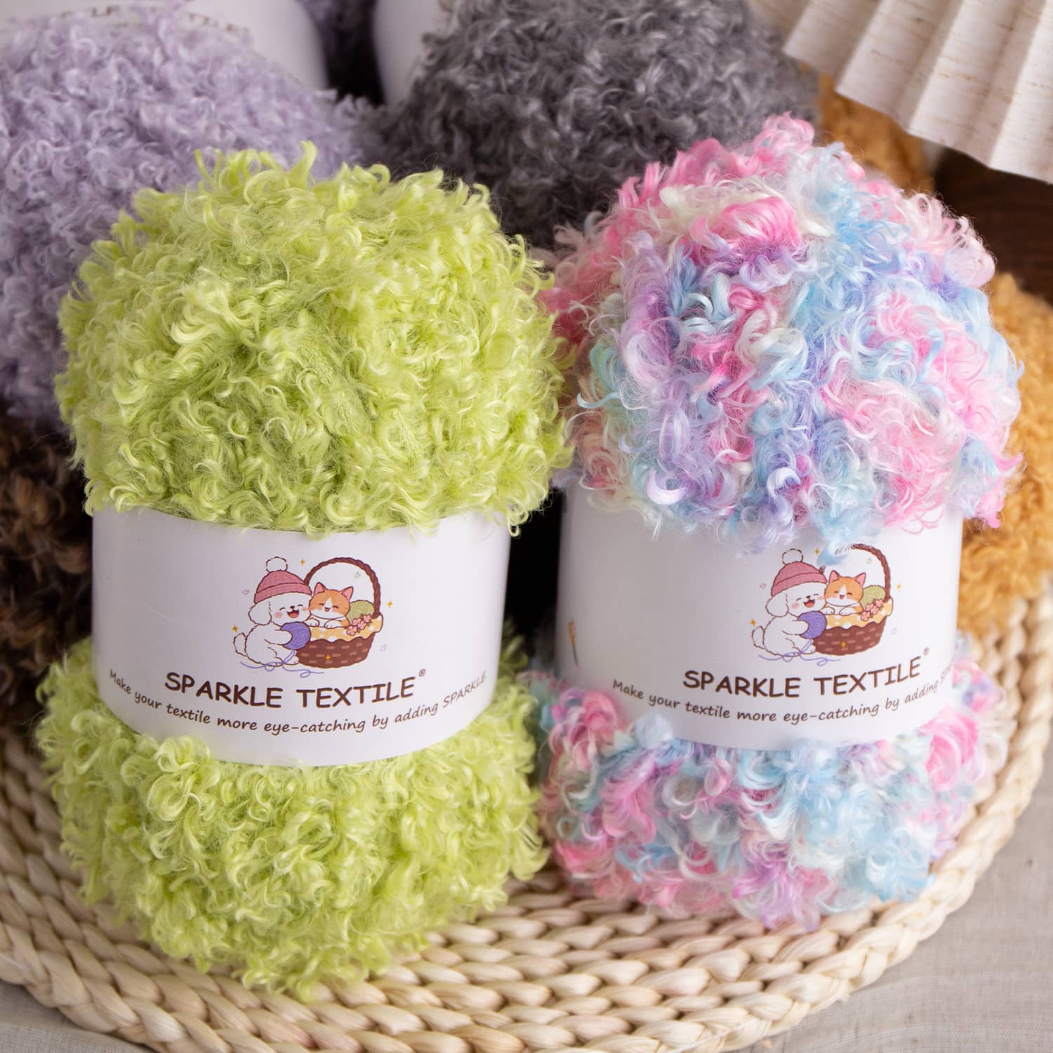 Hand Knitting DIY Doll & Bags 100% Polyester Fluffy Teddy Yarn Wool Loop Toy Thread Crochet Yarn Plush Ear Yarn Crochet Thread