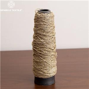 Gold Metallic Rope Yarn Polyester Spiral Wrapped Fancy Yarn Continuous Lurex Cord Yarn for Weaving Webbing Gift Packing