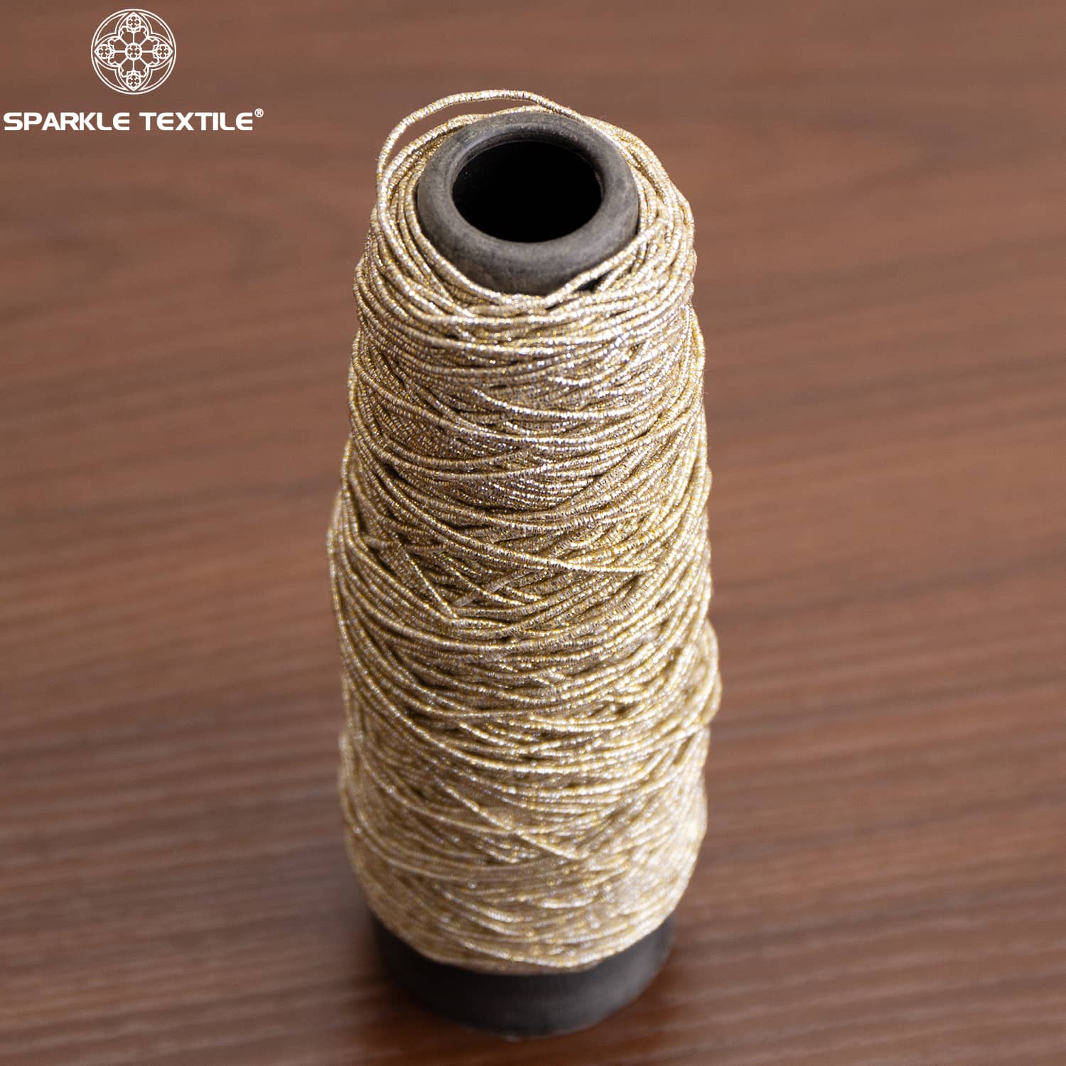 Gold Metallic Rope Yarn Polyester Spiral Wrapped Fancy Yarn Continuous Lurex Cord Yarn for Weaving Webbing Gift Packing