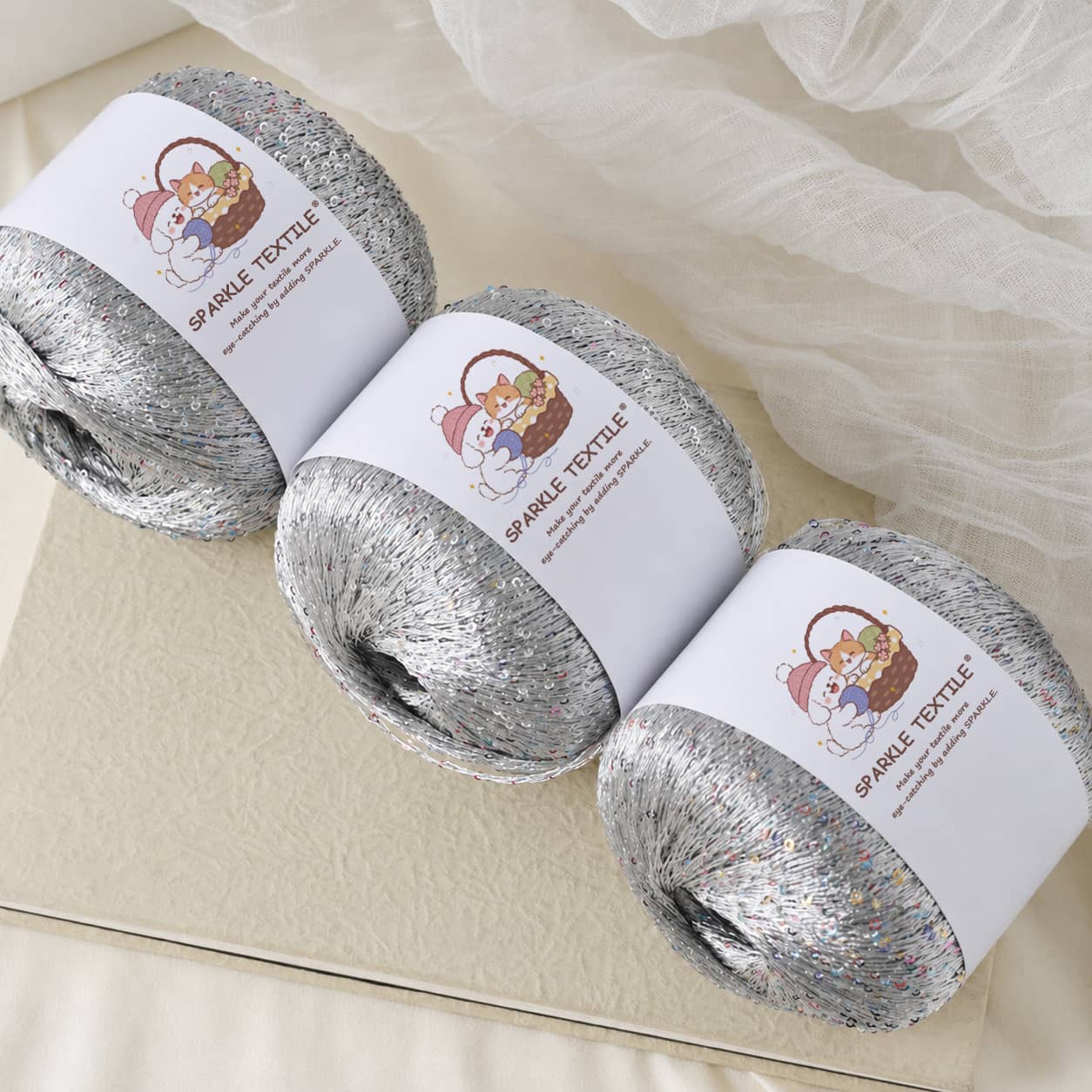 High Quality Fancy Sequin Knitting Thread Nylon Hand Crochet Fancy Sequin Yarn Crochet Yarn