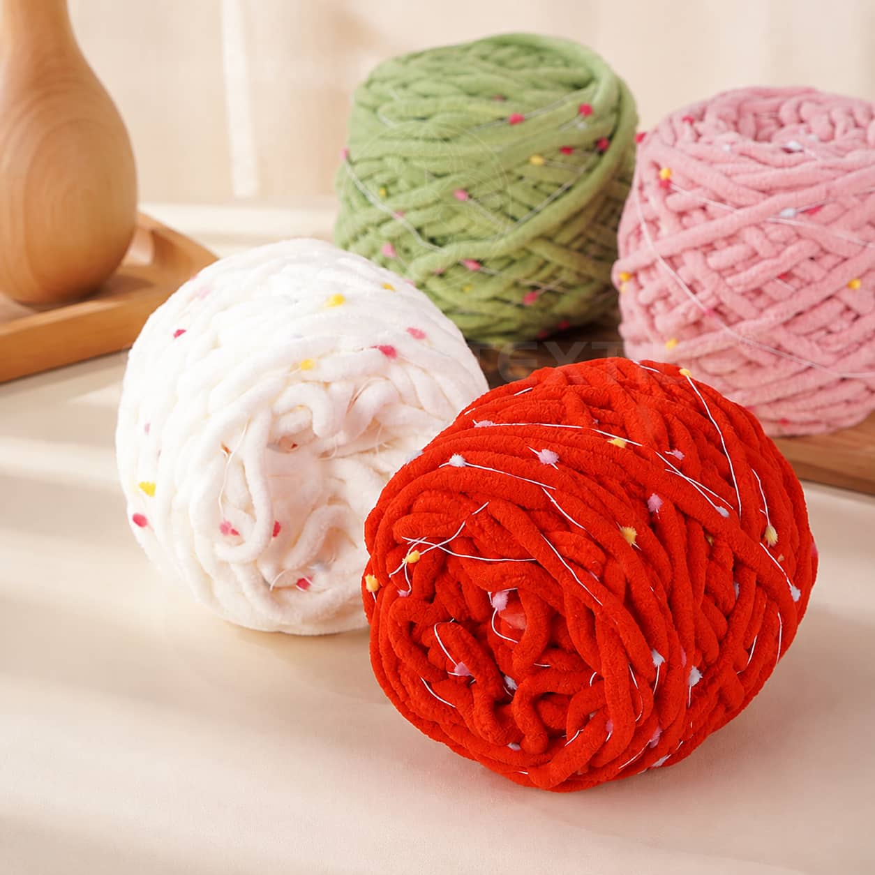 Beginners Fuzzy Crochet Thread 110g Chunky Chenille Yarn Knitting Soft Thick Plush Chenille Yarn for DIY Baby Blankets