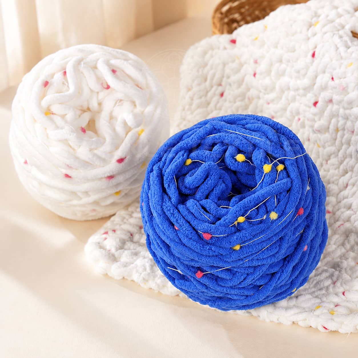 Beginners Fuzzy Crochet Thread 110g Chunky Chenille Yarn Knitting Soft Thick Plush Chenille Yarn for DIY Baby Blankets