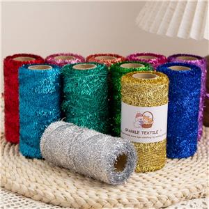 200m Packing Glitter Metallic Feather Fancy Yarn Metallic Tinsel Eyelash Yarn Feather Yarn for Festival Garment Knitting Weaving