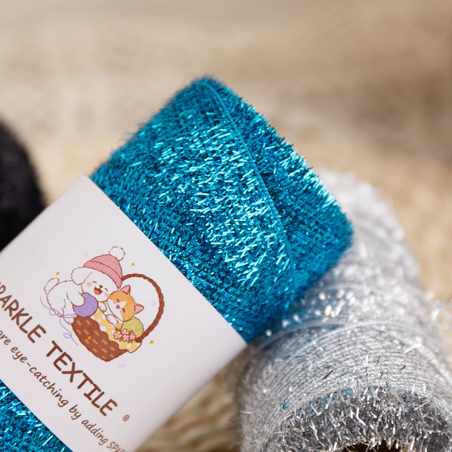 Metallic Tinsel Eyelash Yarn Metallic Tinsel Eyelash Yarn