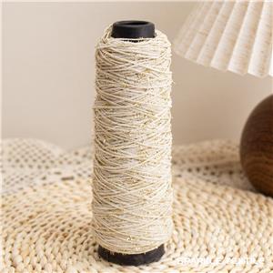 Fancy Metallic Glitter Yarn Imitation Linen Polyester Rope Texture Yarn for Hand & Machine Knitting Hat