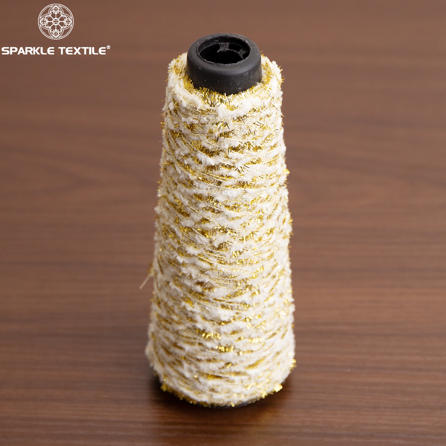 Metallic Lurex Dragonfly Feather Yarn Gold White Fancy Novelty Yarn for Tweed Garment