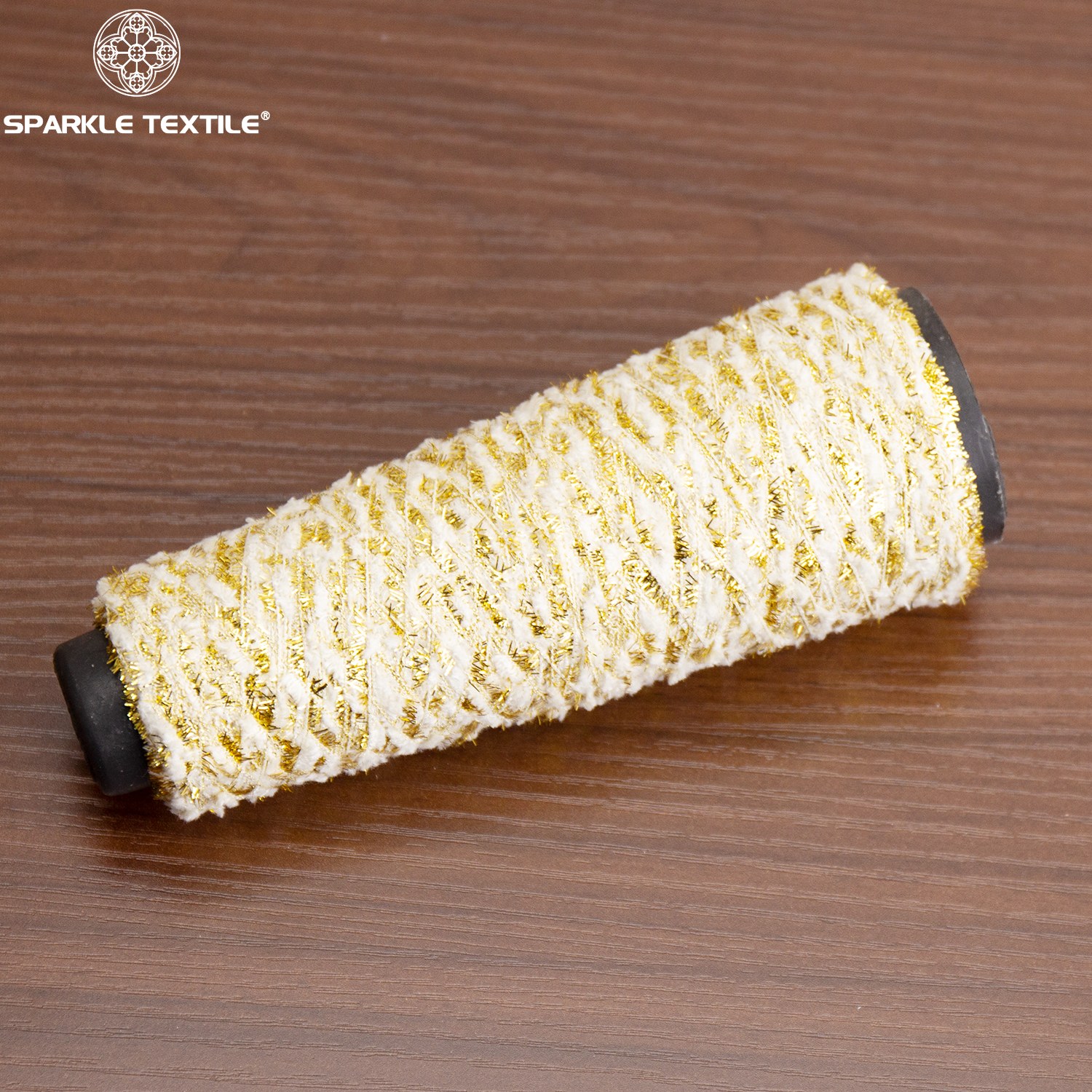 Metallic Lurex Dragonfly Feather Yarn Gold White Fancy Novelty Yarn for Tweed Garment