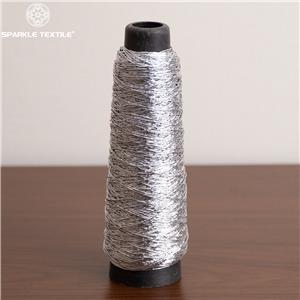 Silver Polyester Metallic Fancy Yarn Thick Silver Lurex Yarn for Knitting Weaving Garment Embroidery Textile Decoration