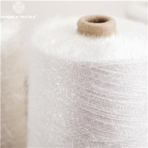 Eyelash Fancy Yarn White Polyester Feather Fluffy Yarn for Knitting Weaving Garment Textile Decoration