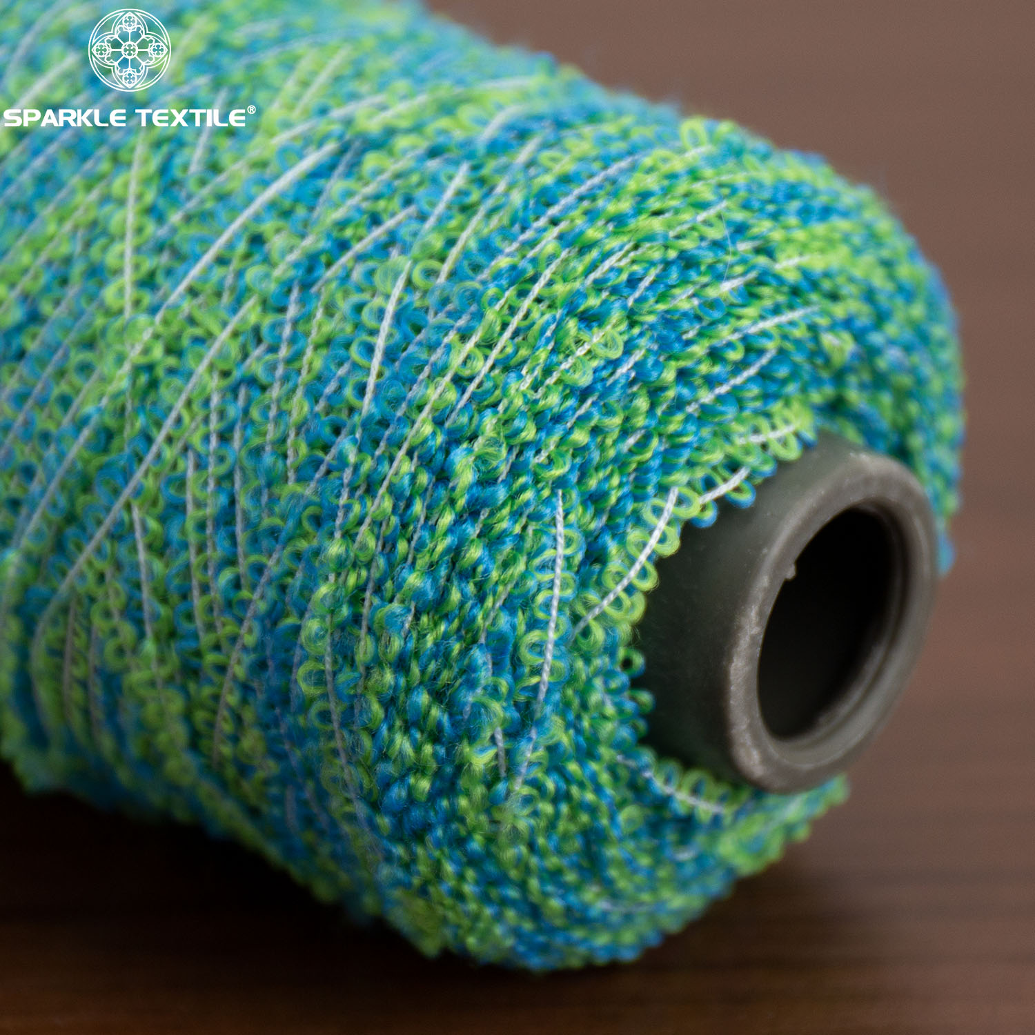Green Blue Blended Loop Fancy Yarn Soft Boucle Novelty Yarn for Hand Knit & Machine Weaving Textile