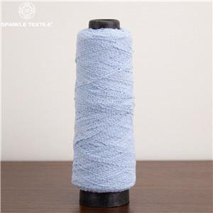 Light Blue Lace Ribbon Fancy Yarn Scallop Edge Tape Yarn Novelty Flat Tape Yarn for Knitting Crochet Garment Home Textile