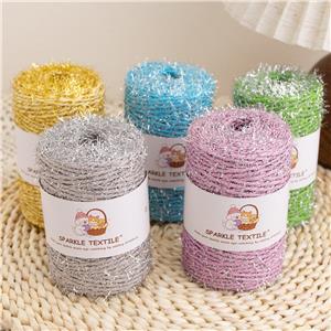 100g Macaron Color Shiny Raffia Yarn, Non-fading Soft Glitter Raffia String for DIY Hand Knitting Summer Crafts