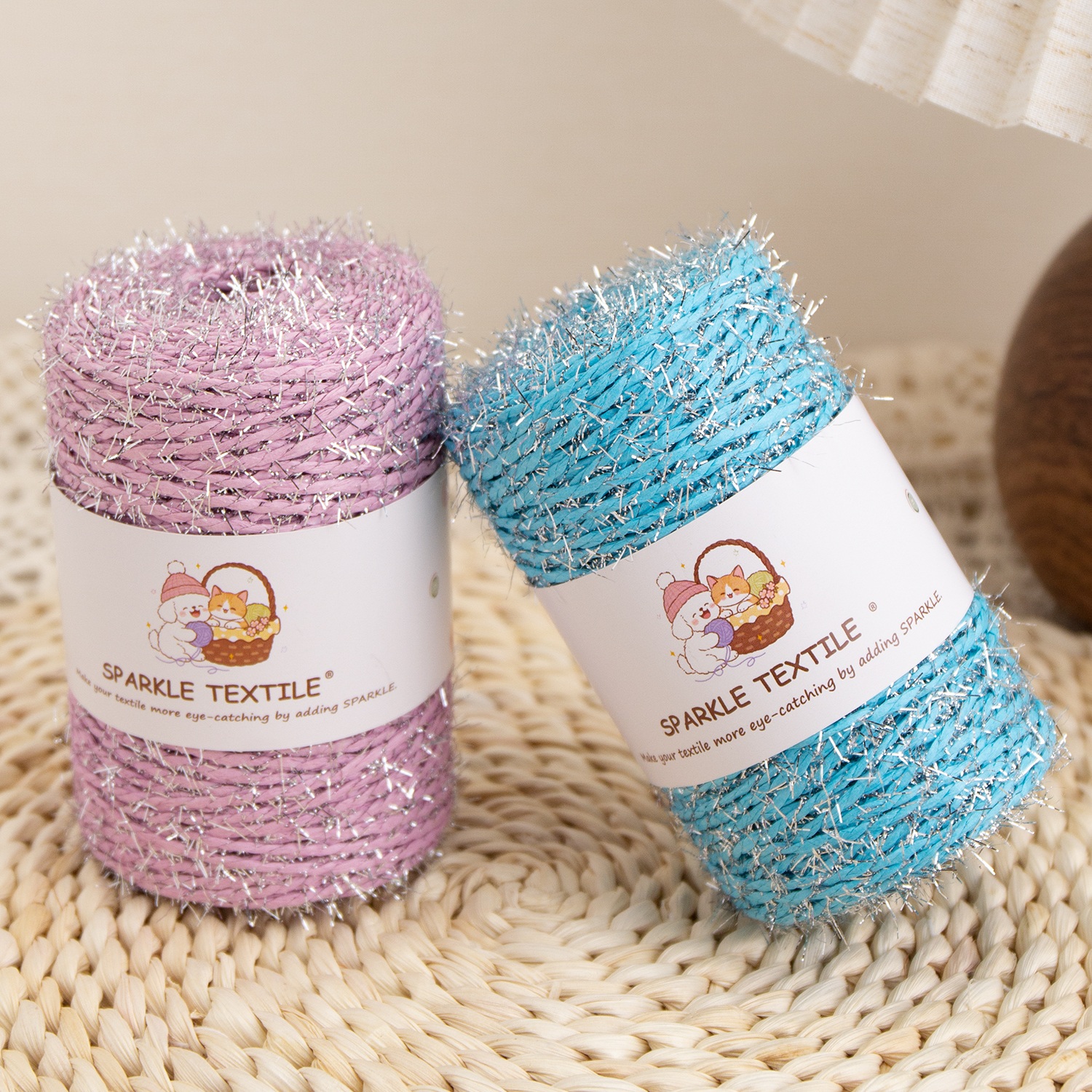 100g Macaron Color Shiny Raffia Yarn, Non-fading Soft Glitter Raffia String for DIY Hand Knitting Summer Crafts
