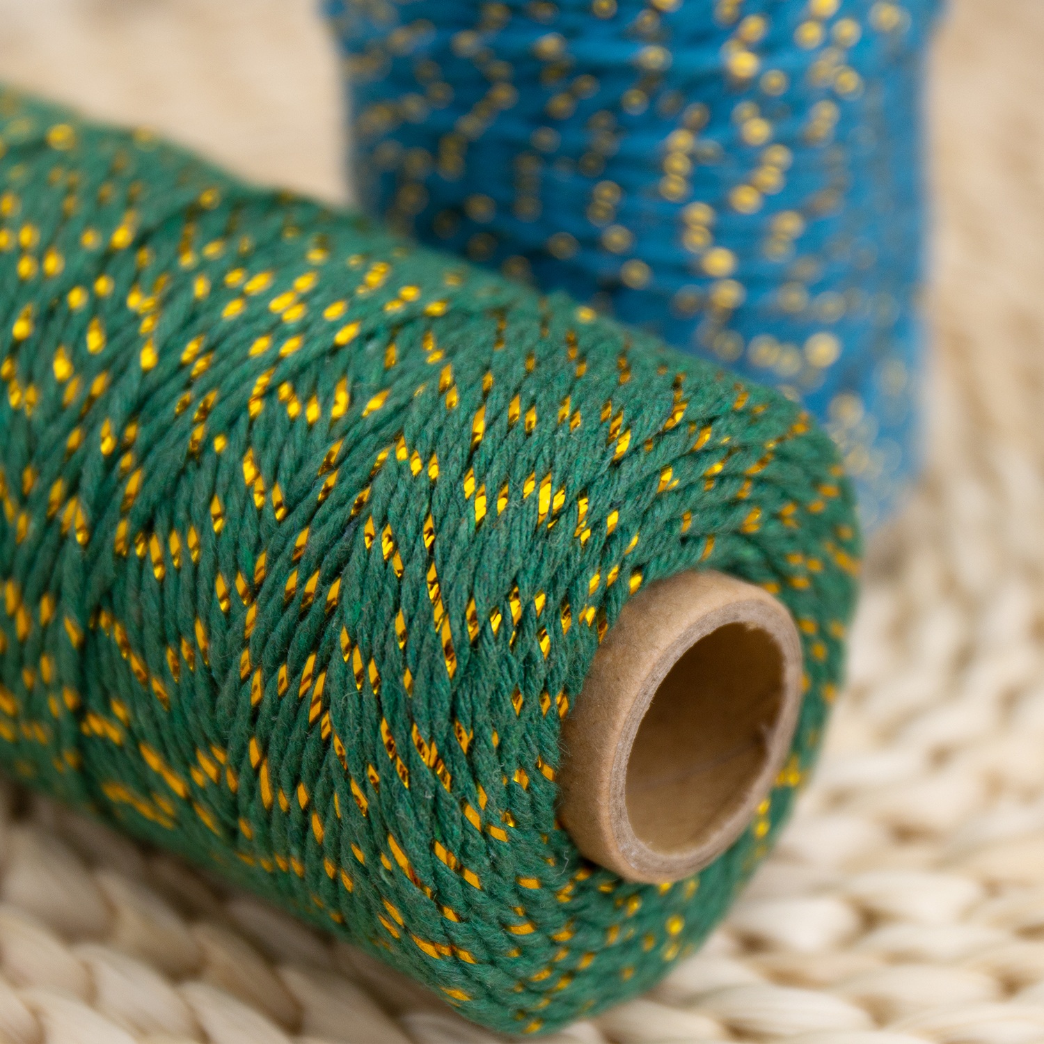 Metallic Cotton Twine, Gold Silver Lurex Cotton String, Colorful Sparkle Cotton Yarn for Gift Wrapping, Crochet Craft & Wedding Decoration