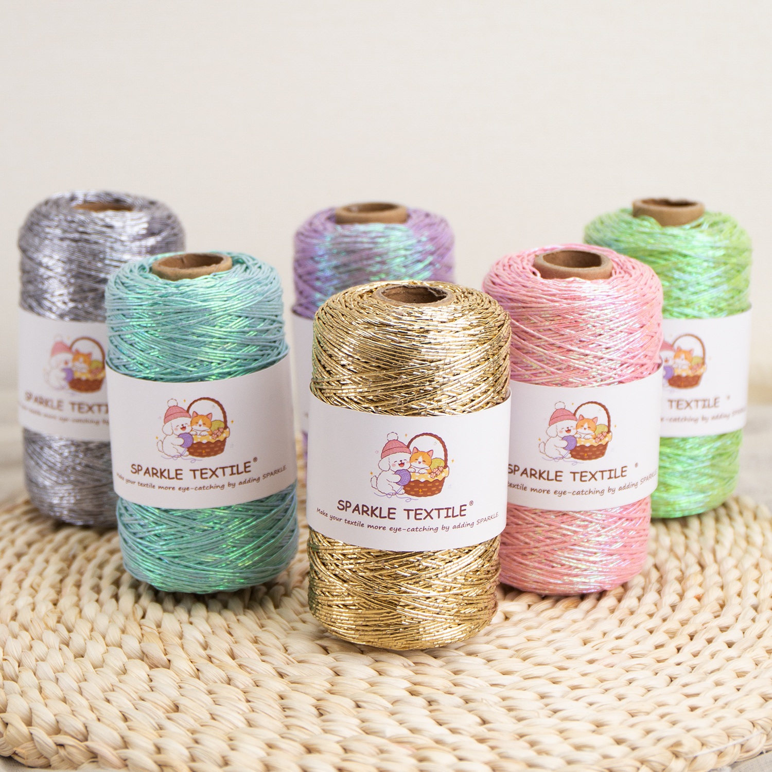 1mm Thick Metallic Yarn Polyester Lurex Sparkle Gold Silver Thread for Hand Knitting Crochet DIY Craft Weaving