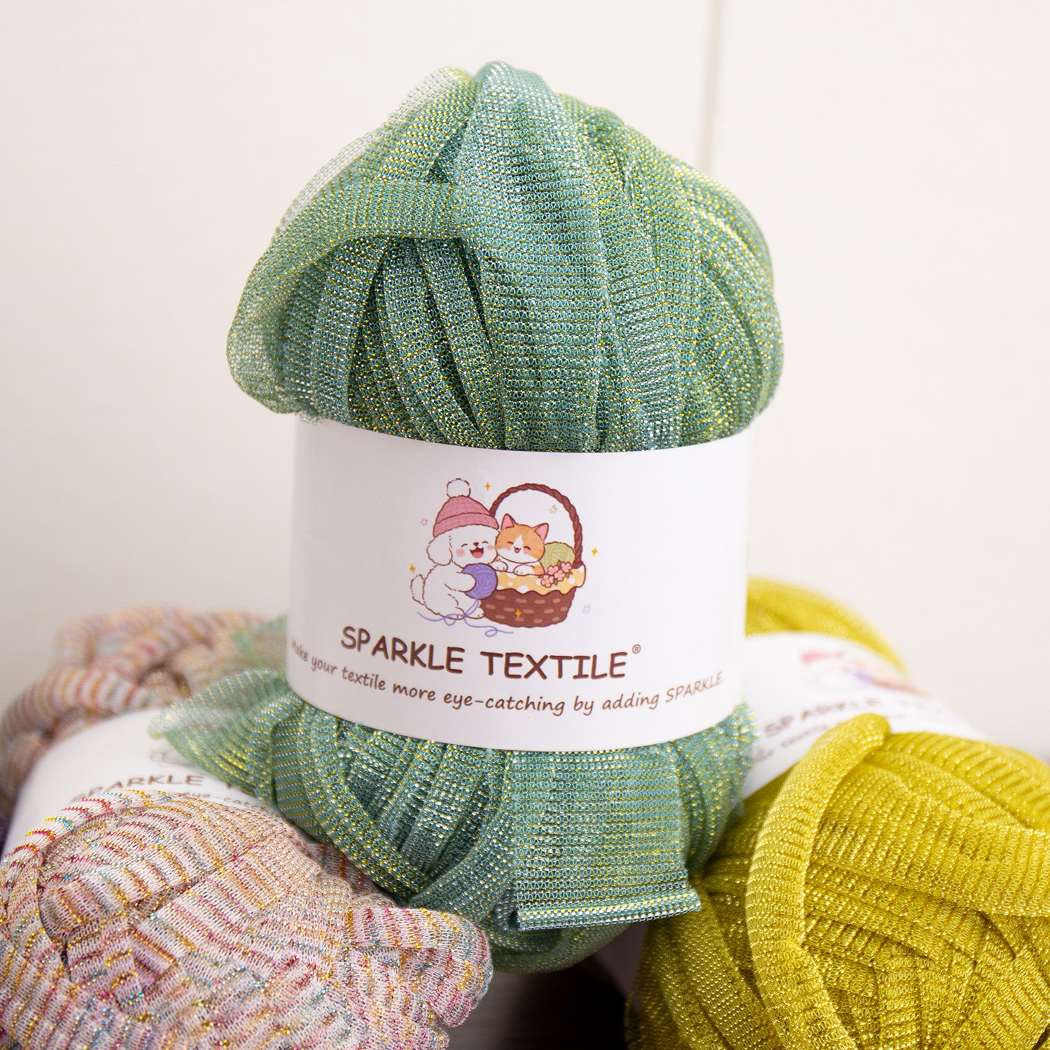 Metallic Lurex Mesh T Shirt Yarn Sparkle Tape Yarn for Crochet Bag Rug Hand Knitting DIY Crafts