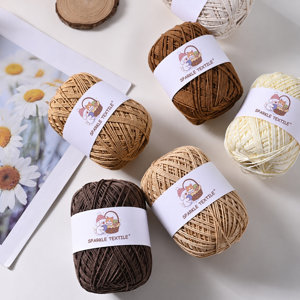 Round Strand Organza Yarn Cupra Acrylic Polyester Blended Yarn for Crochet Hat Bag Basket Hand Knitting DIY Crafts