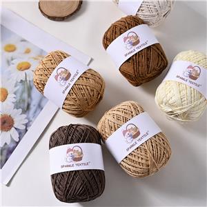 Round Strand Organza Yarn Cupra Acrylic Polyester Blended Yarn for Crochet Hat Bag Basket Hand Knitting DIY Crafts