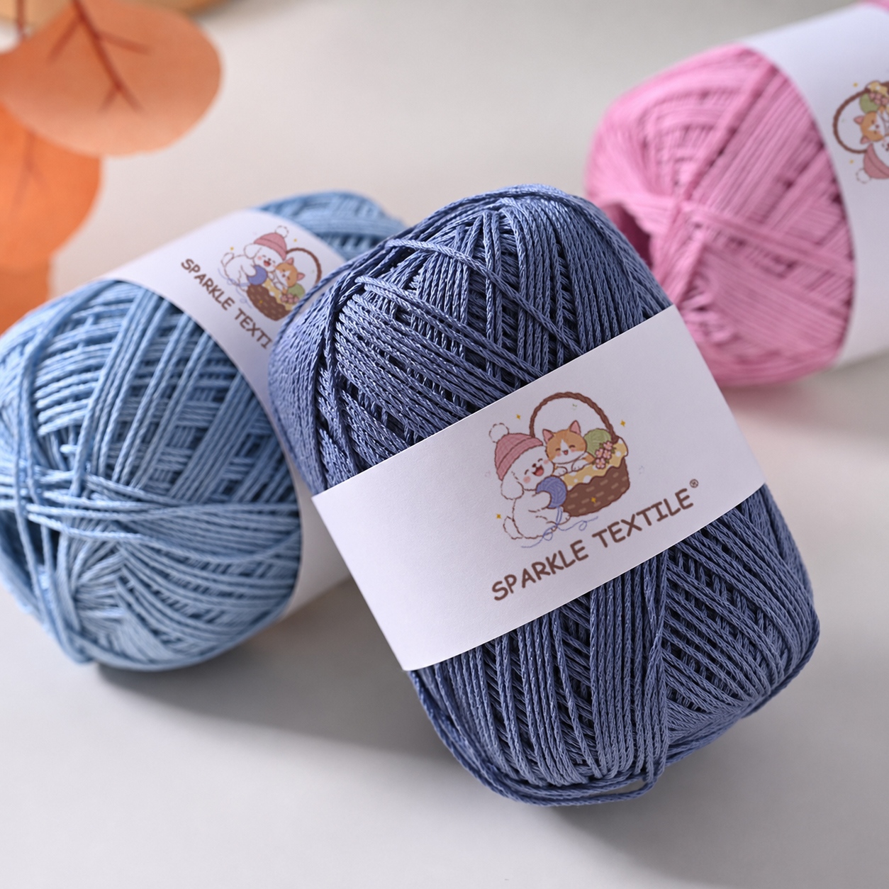 Round Strand Organza Yarn Cupra Acrylic Polyester Blended Yarn for Crochet Hat Bag Basket Hand Knitting DIY Crafts