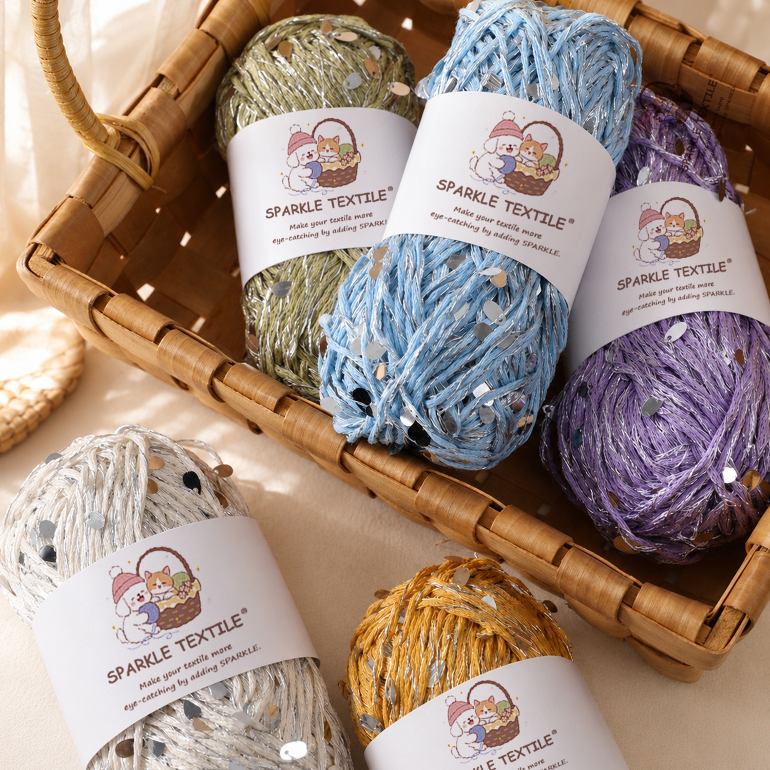 Multi Color 2mm Polyester Mix Metallic Hollow Yarn Silver Sequins Glitter Metallic Yarn for Knitting & Crochet