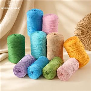 T Shirt Yarn Soft Fabric Tape Yarn Multi Color Crochet Yarn for Handmade Bag, Storage Basket, Rug DIY Crafts