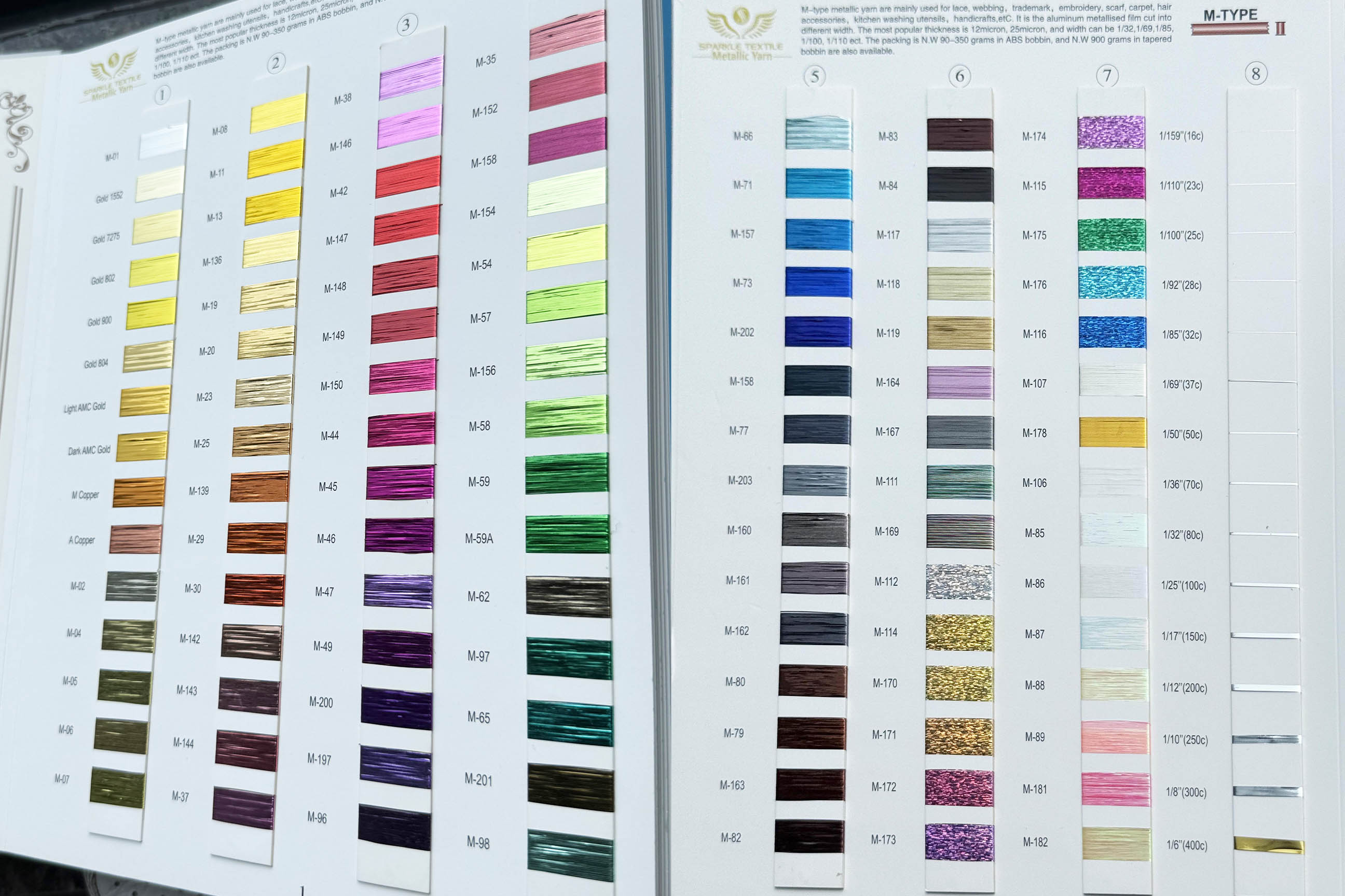 M type flat metallic yarn