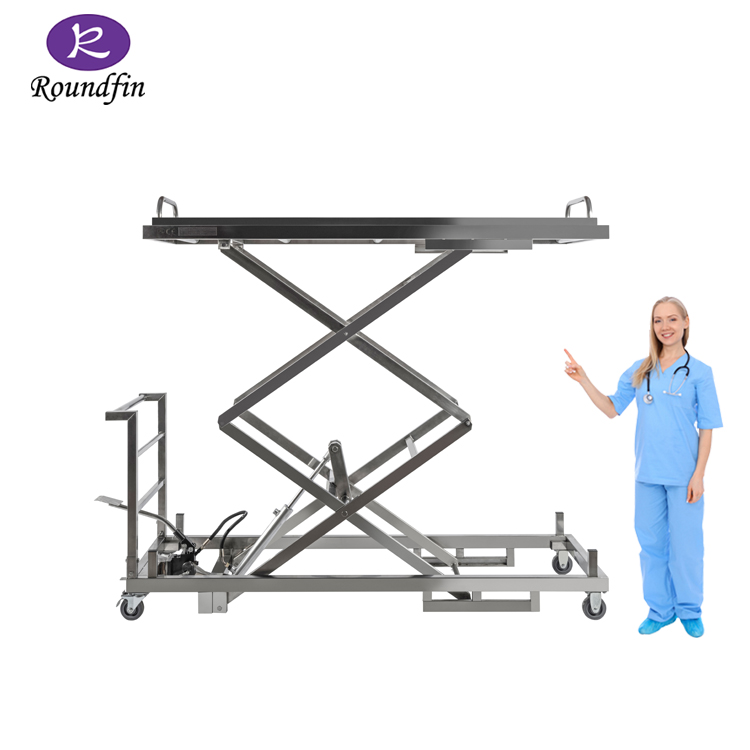 Can Lift Two Scissors All Stainless Steel Material Morgue Corpses Transfer Lifting Cart