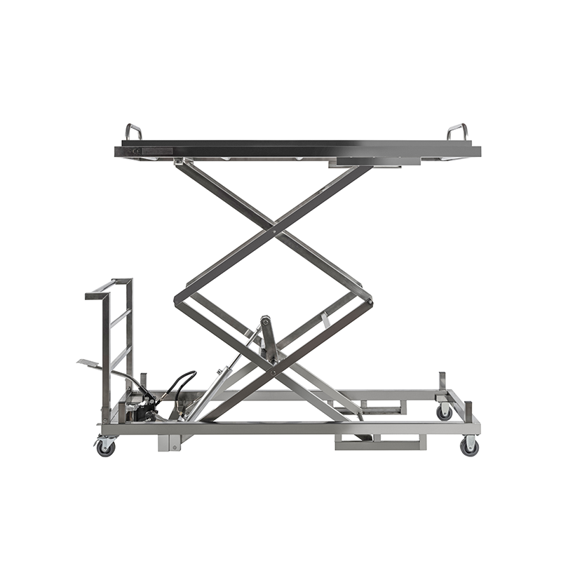 Roundfin RD-1531 Two Scissors Manual Morgue Corpses Transfer Lifting Cart