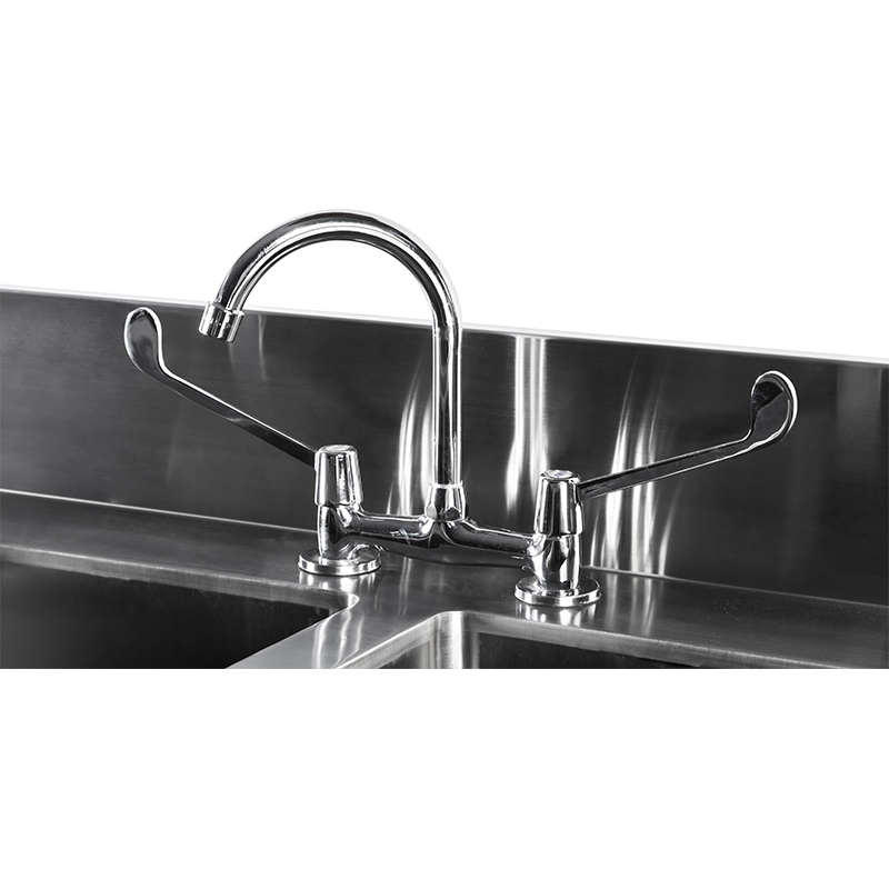 Laboratory Metal Stainless Steel Single Faucet Double Sink Hand Basin