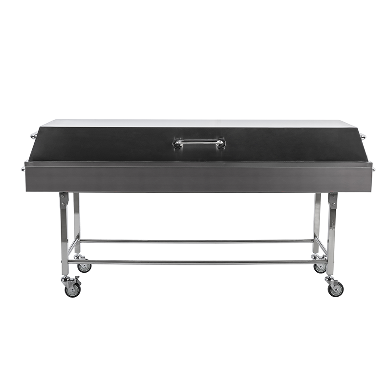 Mortuary transport trolley with cover